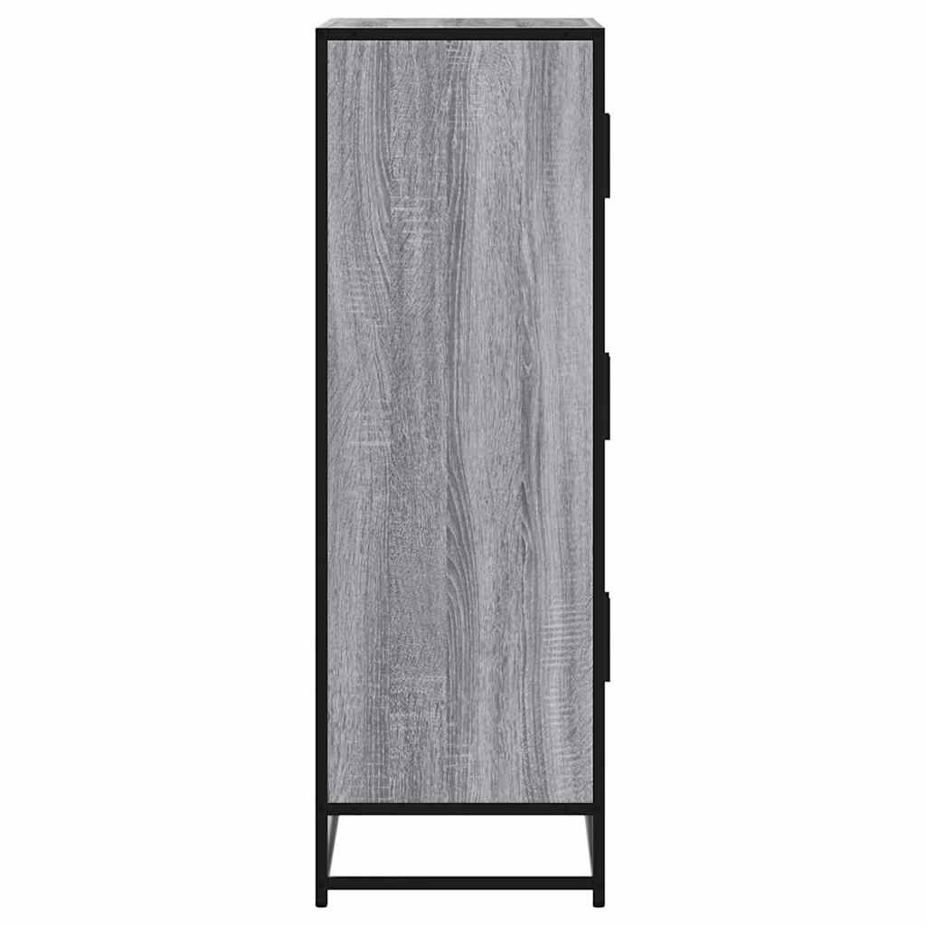 Hoge kast 68x35x106,5 cm bewerkt hout en metaal grijs sonoma is nu te koop bij PeponiXL, paradijselijk wonen!