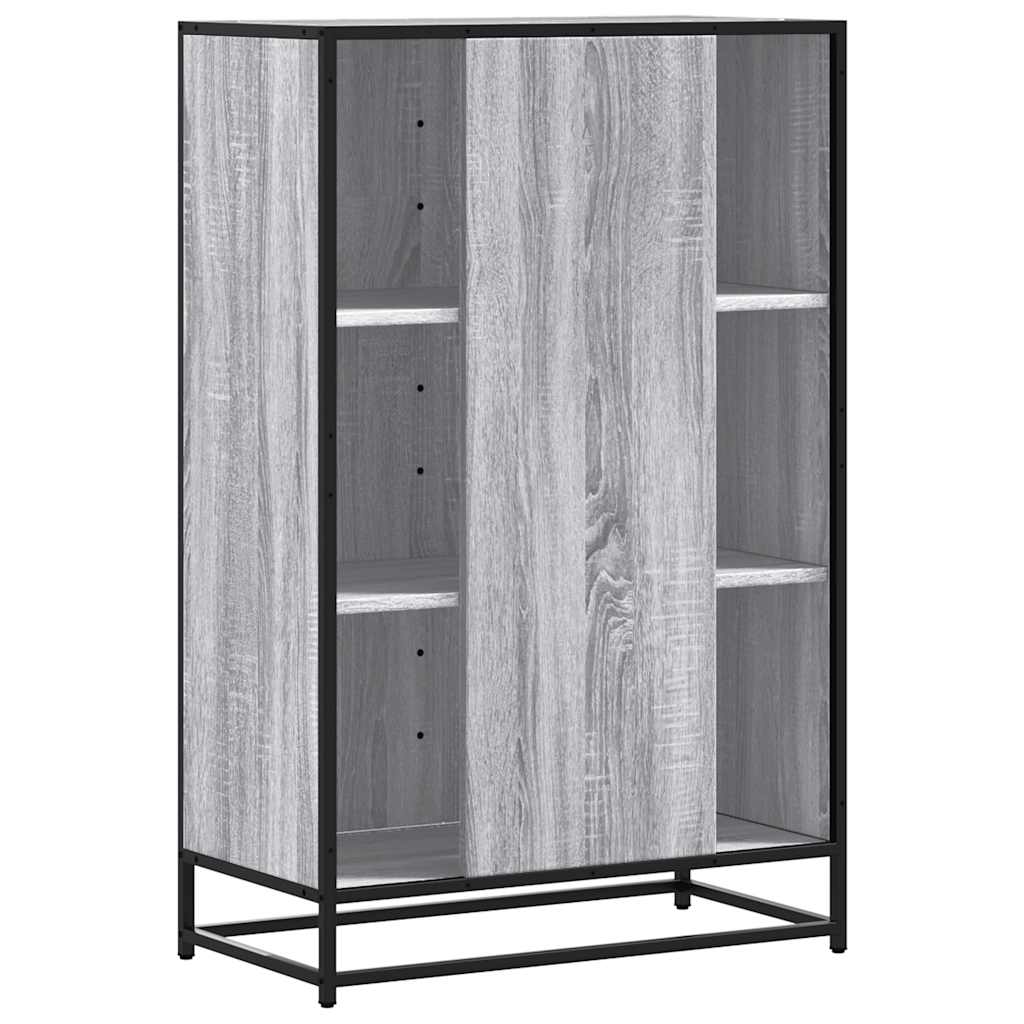 Hoge kast 68x35x106,5 cm bewerkt hout en metaal grijs sonoma is nu te koop bij PeponiXL, paradijselijk wonen!