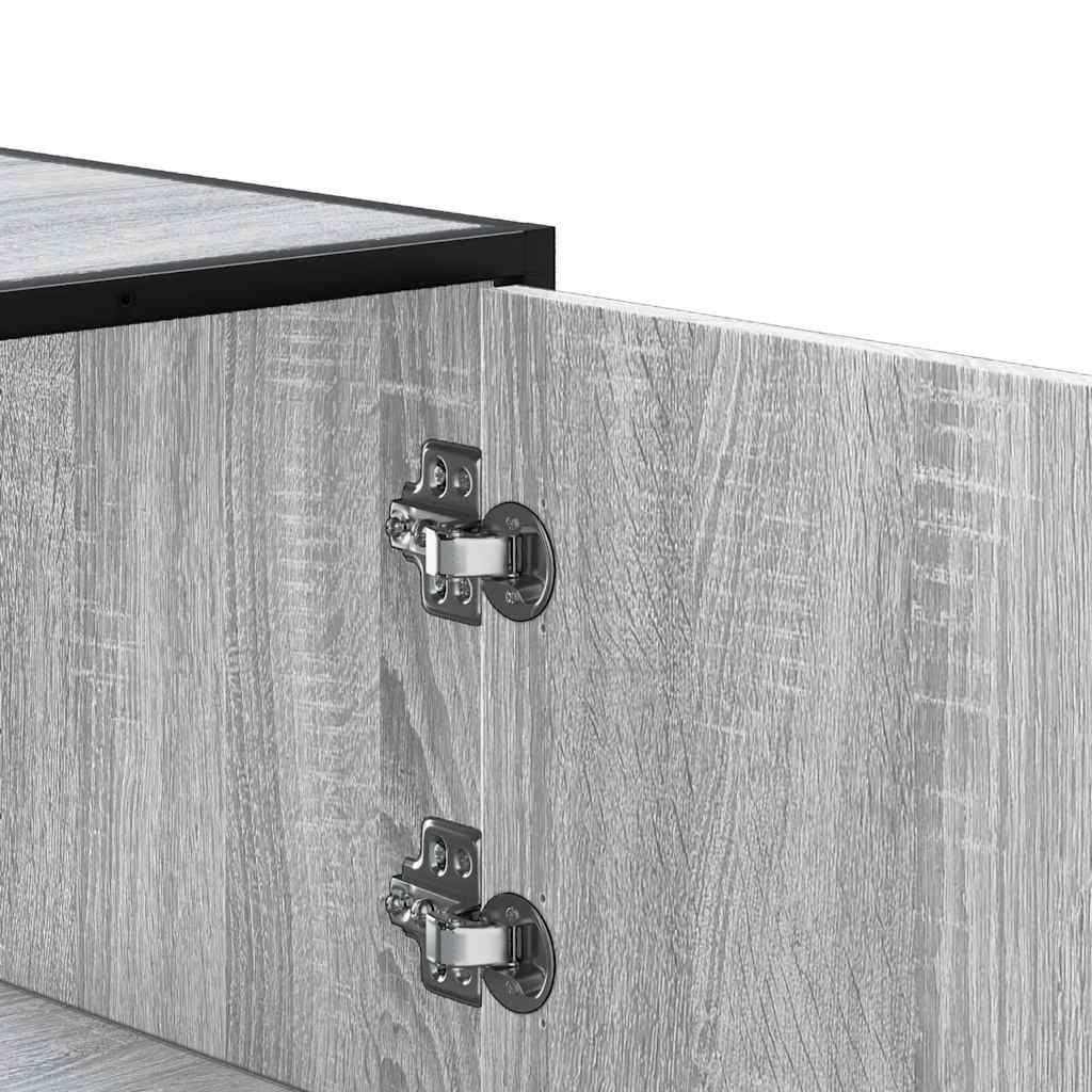 Hoge kast 68x35x106,5 cm bewerkt hout en metaal grijs sonoma is nu te koop bij PeponiXL, paradijselijk wonen!
