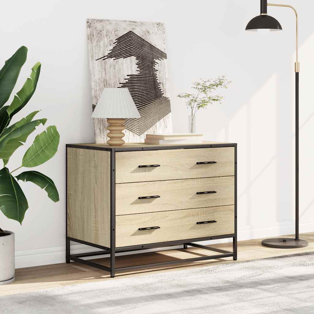 Ladekast 70x41x56 cm bewerkt hout sonoma eikenkleurig is nu te koop bij PeponiXL, paradijselijk wonen!