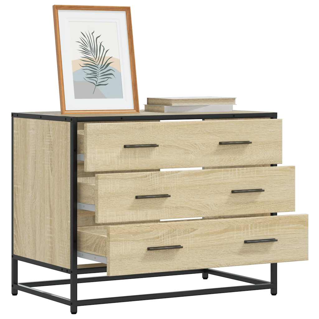 Ladekast 70x41x56 cm bewerkt hout sonoma eikenkleurig is nu te koop bij PeponiXL, paradijselijk wonen!