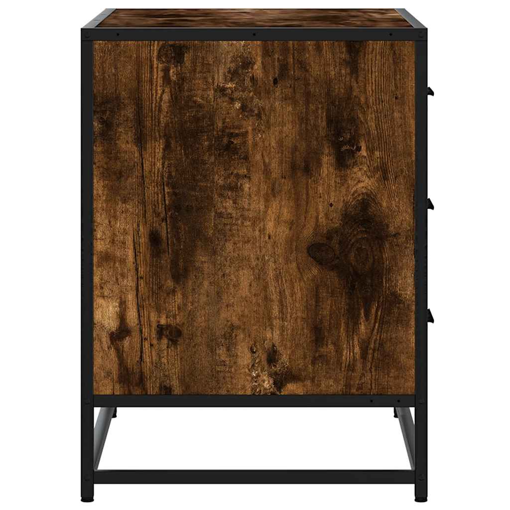 Ladekast 70x41x56 cm bewerkt hout gerookt eikenkleurig is nu te koop bij PeponiXL, paradijselijk wonen!