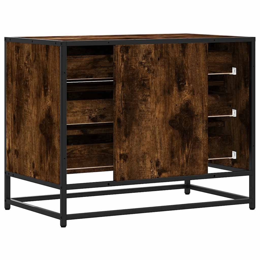 Ladekast 70x41x56 cm bewerkt hout gerookt eikenkleurig is nu te koop bij PeponiXL, paradijselijk wonen!