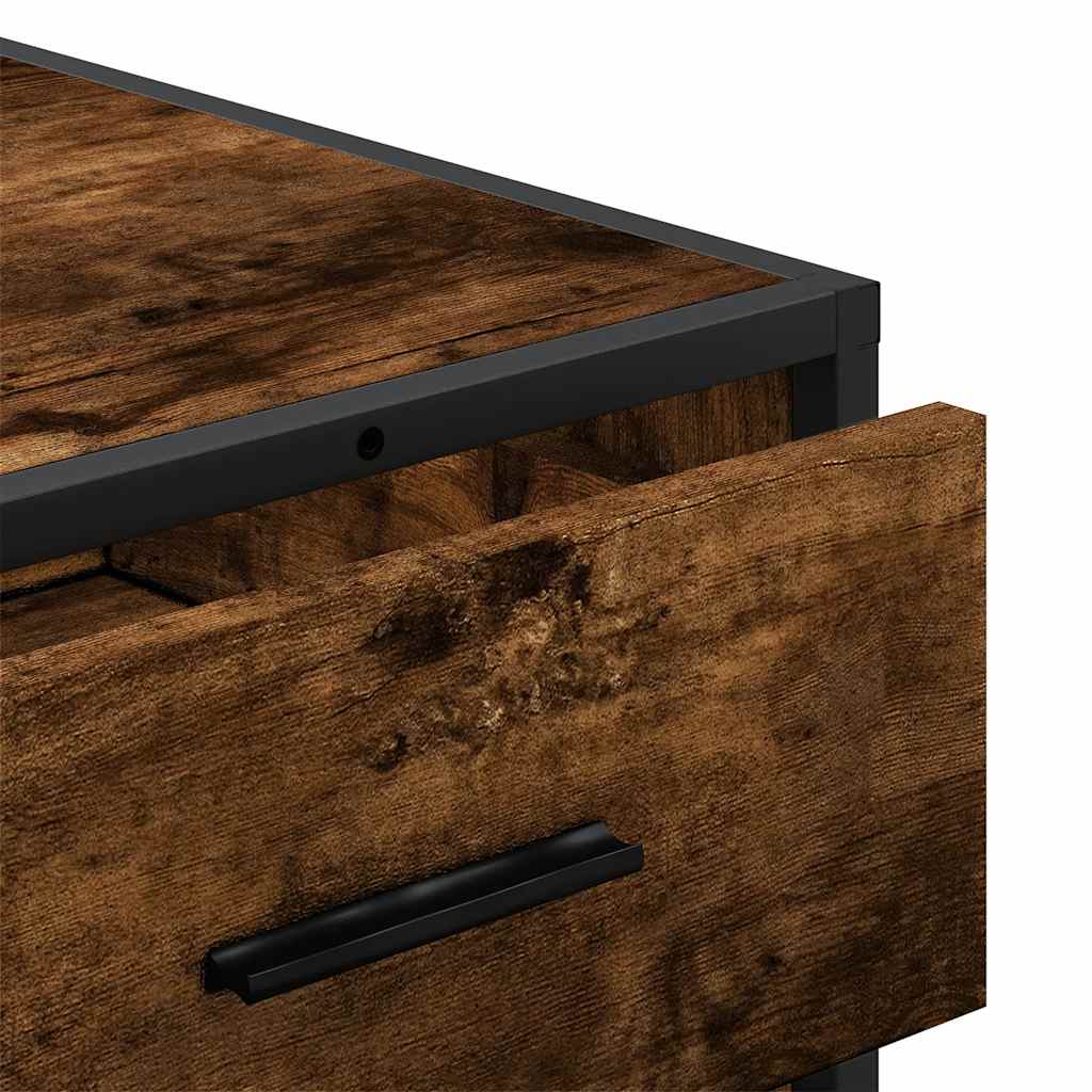 Ladekast 70x41x56 cm bewerkt hout gerookt eikenkleurig is nu te koop bij PeponiXL, paradijselijk wonen!