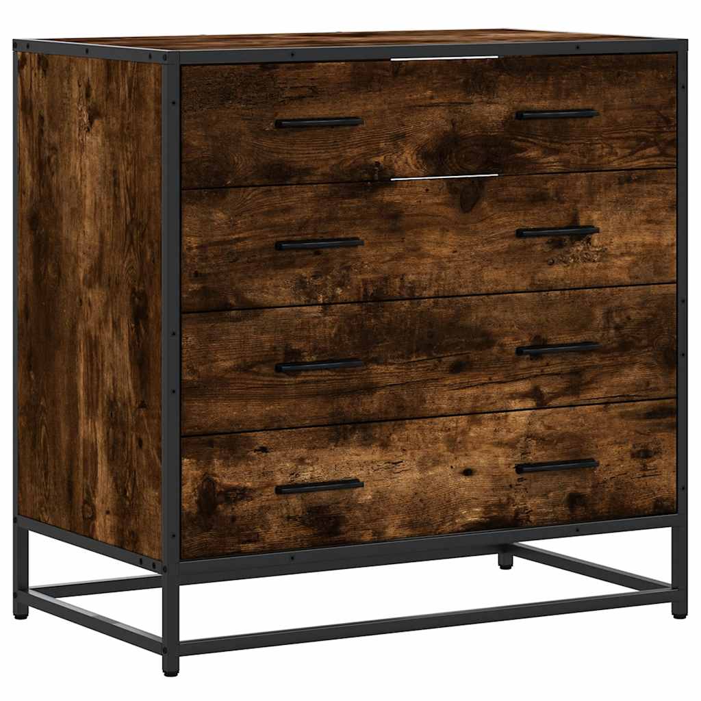 Ladekast 70x41x70 cm bewerkt hout gerookt eikenkleurig is nu te koop bij PeponiXL, paradijselijk wonen!