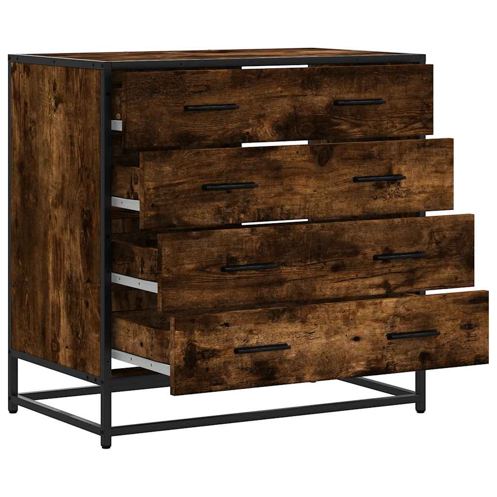 Ladekast 70x41x70 cm bewerkt hout gerookt eikenkleurig is nu te koop bij PeponiXL, paradijselijk wonen!