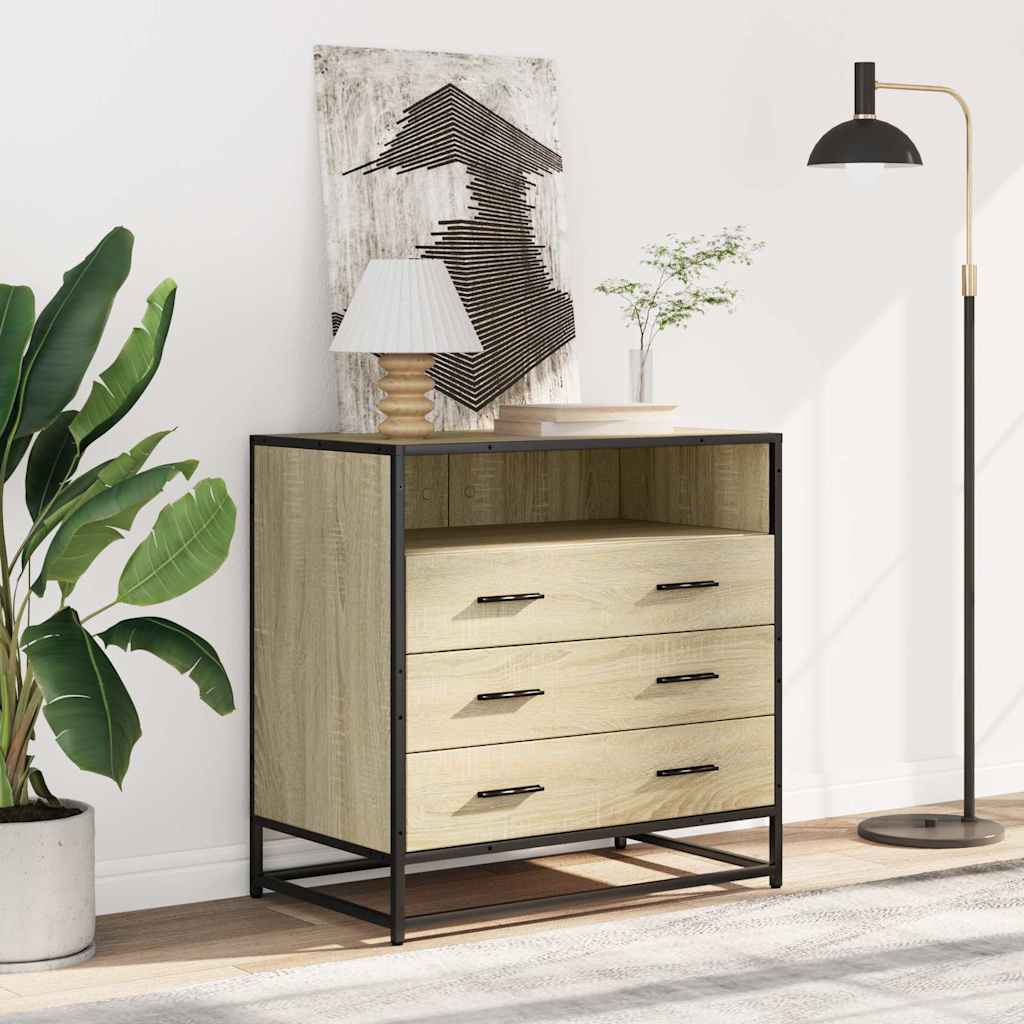 Ladekast 70x41x70 cm bewerkt hout sonoma eikenkleurig is nu te koop bij PeponiXL, paradijselijk wonen!