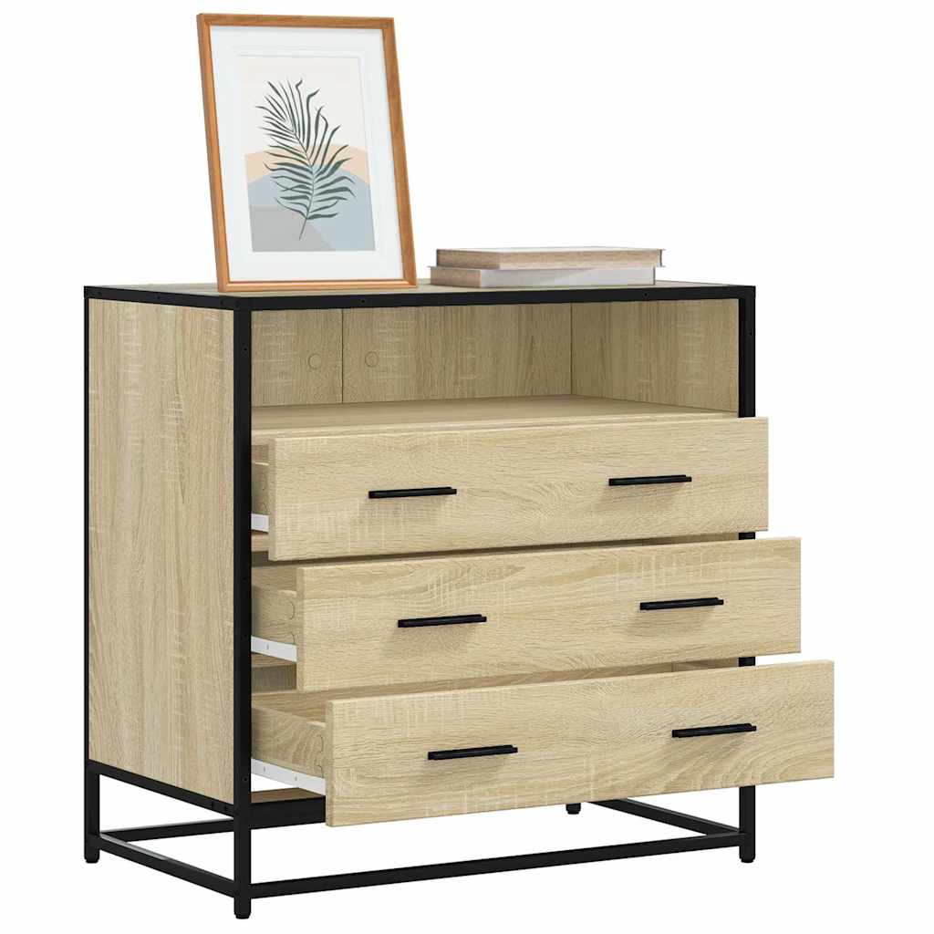 Ladekast 70x41x70 cm bewerkt hout sonoma eikenkleurig is nu te koop bij PeponiXL, paradijselijk wonen!