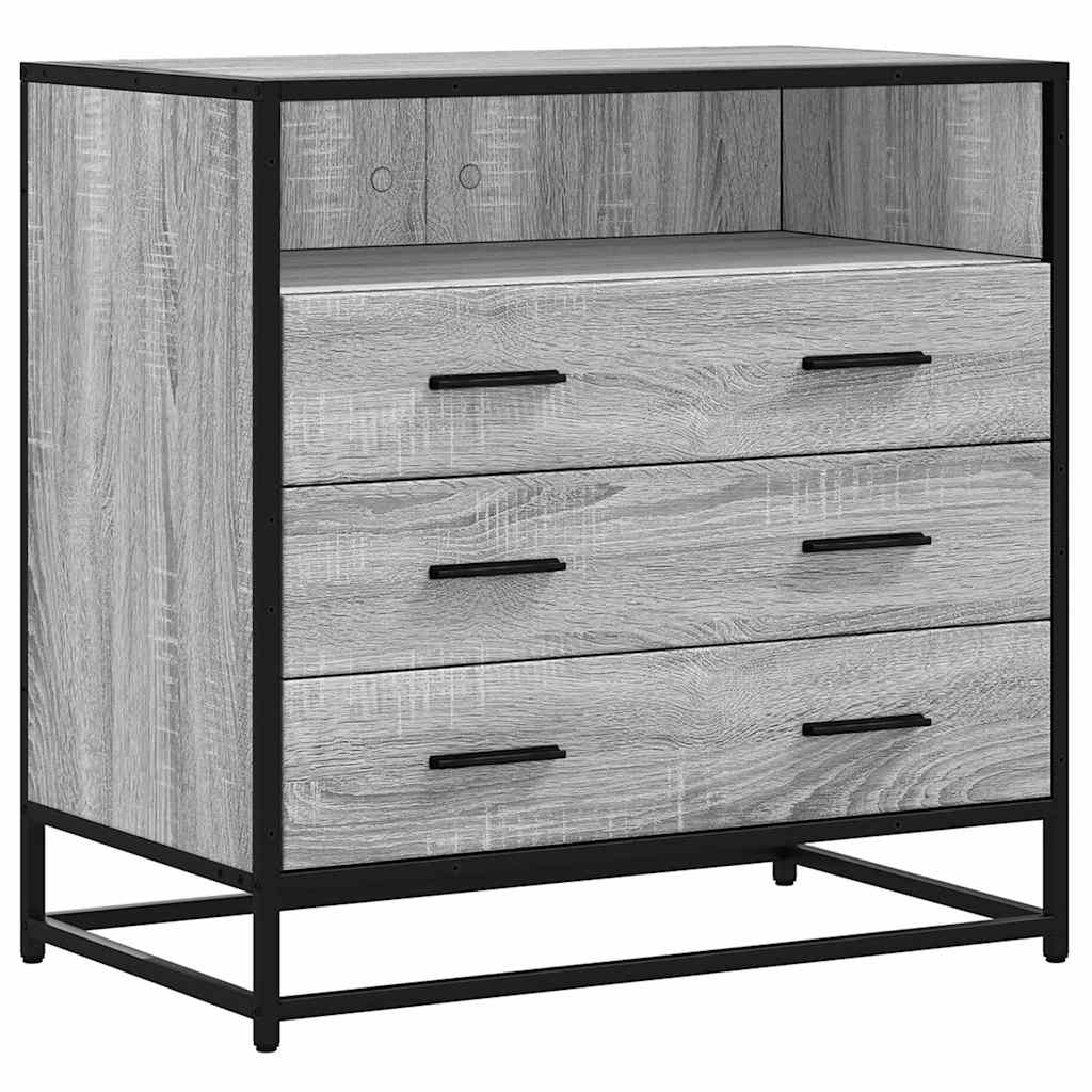 Ladekast 70x41x70 cm bewerkt hout grijs sonoma eikenkleurig is nu te koop bij PeponiXL, paradijselijk wonen!