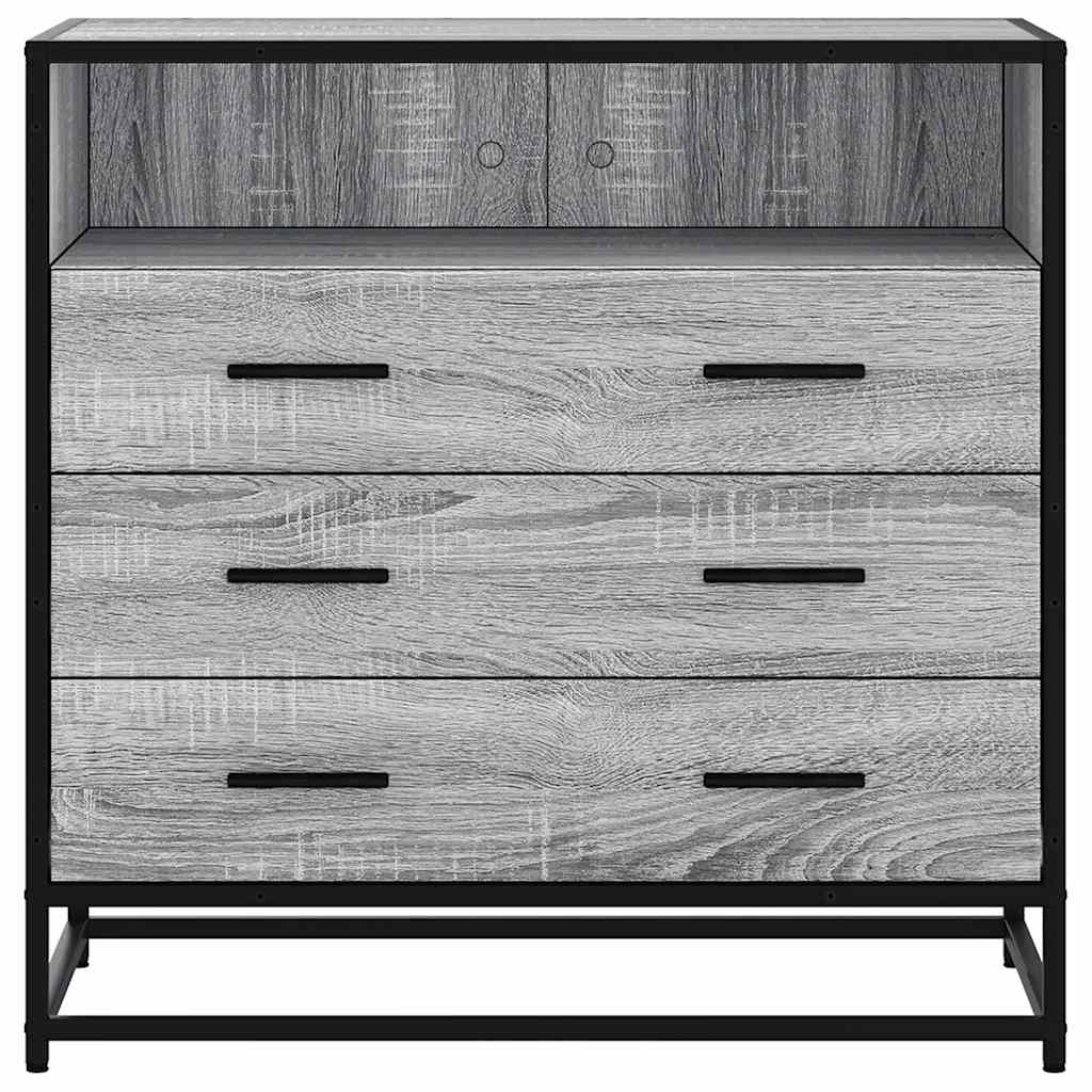 Ladekast 70x41x70 cm bewerkt hout grijs sonoma eikenkleurig is nu te koop bij PeponiXL, paradijselijk wonen!