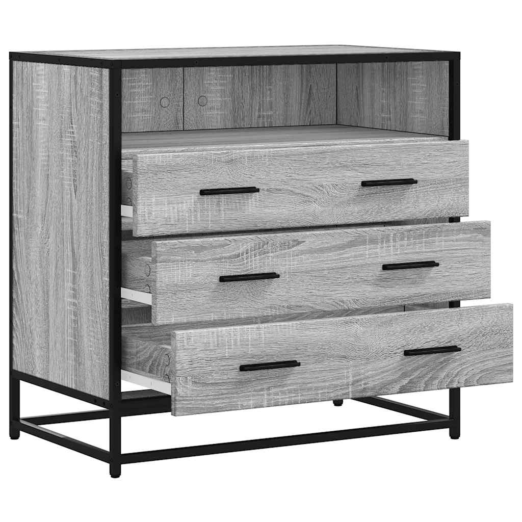 Ladekast 70x41x70 cm bewerkt hout grijs sonoma eikenkleurig is nu te koop bij PeponiXL, paradijselijk wonen!