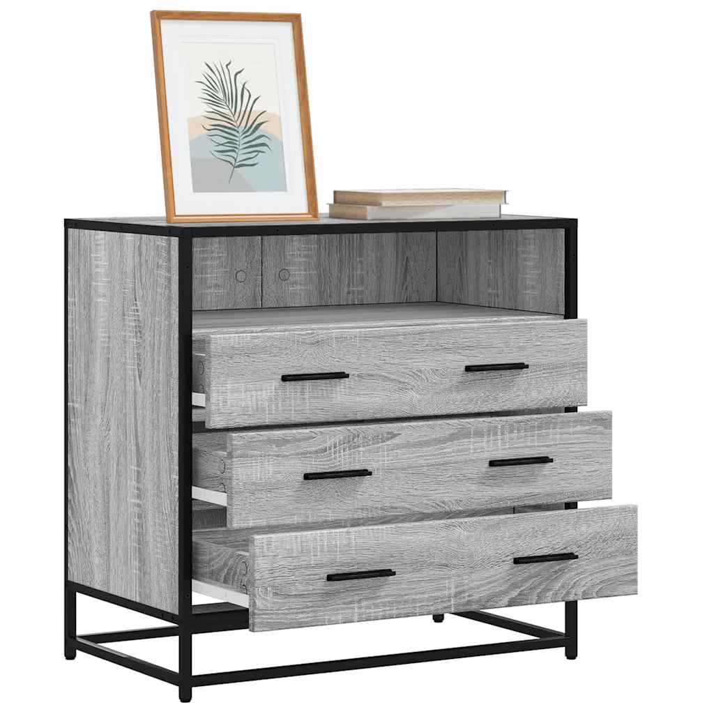 Ladekast 70x41x70 cm bewerkt hout grijs sonoma eikenkleurig is nu te koop bij PeponiXL, paradijselijk wonen!