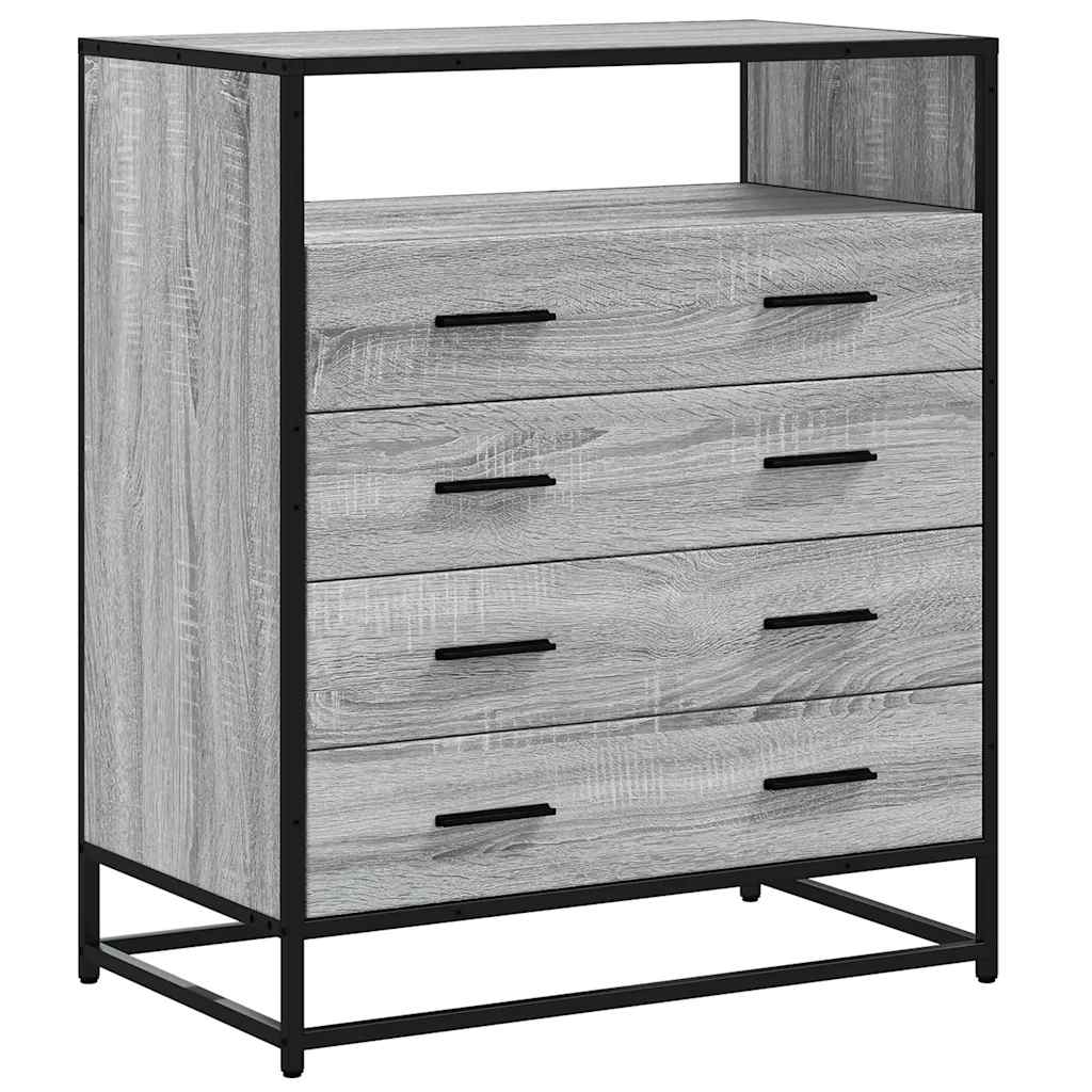 Ladekast 70x41x83,5 cm bewerkt hout grijs sonoma eikenkleurig is nu te koop bij PeponiXL, paradijselijk wonen!