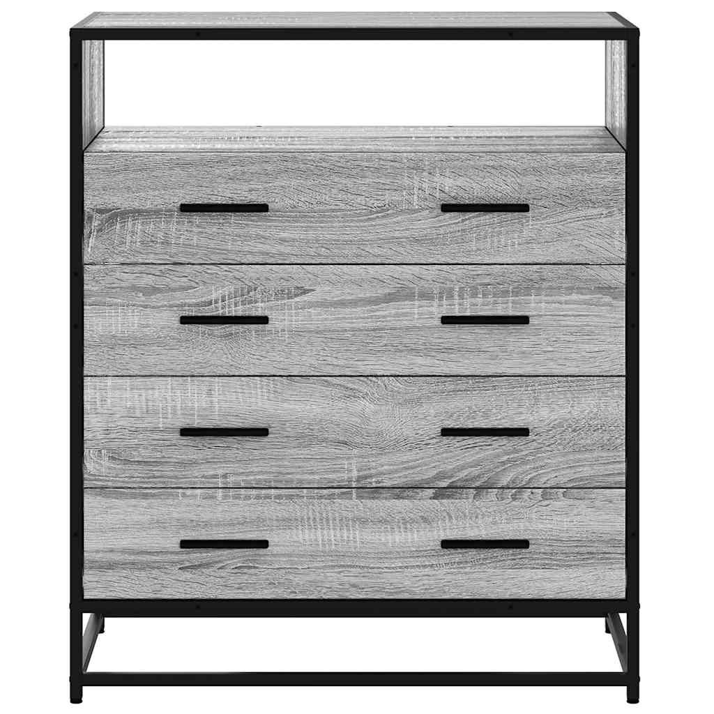 Ladekast 70x41x83,5 cm bewerkt hout grijs sonoma eikenkleurig is nu te koop bij PeponiXL, paradijselijk wonen!