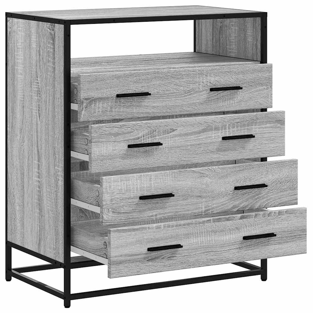 Ladekast 70x41x83,5 cm bewerkt hout grijs sonoma eikenkleurig is nu te koop bij PeponiXL, paradijselijk wonen!