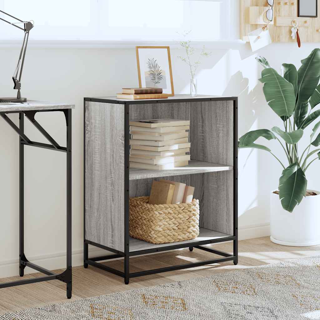 Boekenkast 60x35x76 cm bewerkt hout grijs sonoma eikenkleurig is nu te koop bij PeponiXL, paradijselijk wonen!