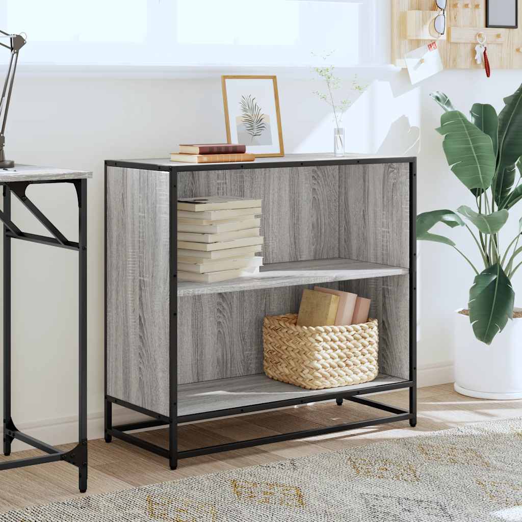 Boekenkast 80,5x35x76 cm bewerkt hout grijs sonoma eikenkleurig is nu te koop bij PeponiXL, paradijselijk wonen!