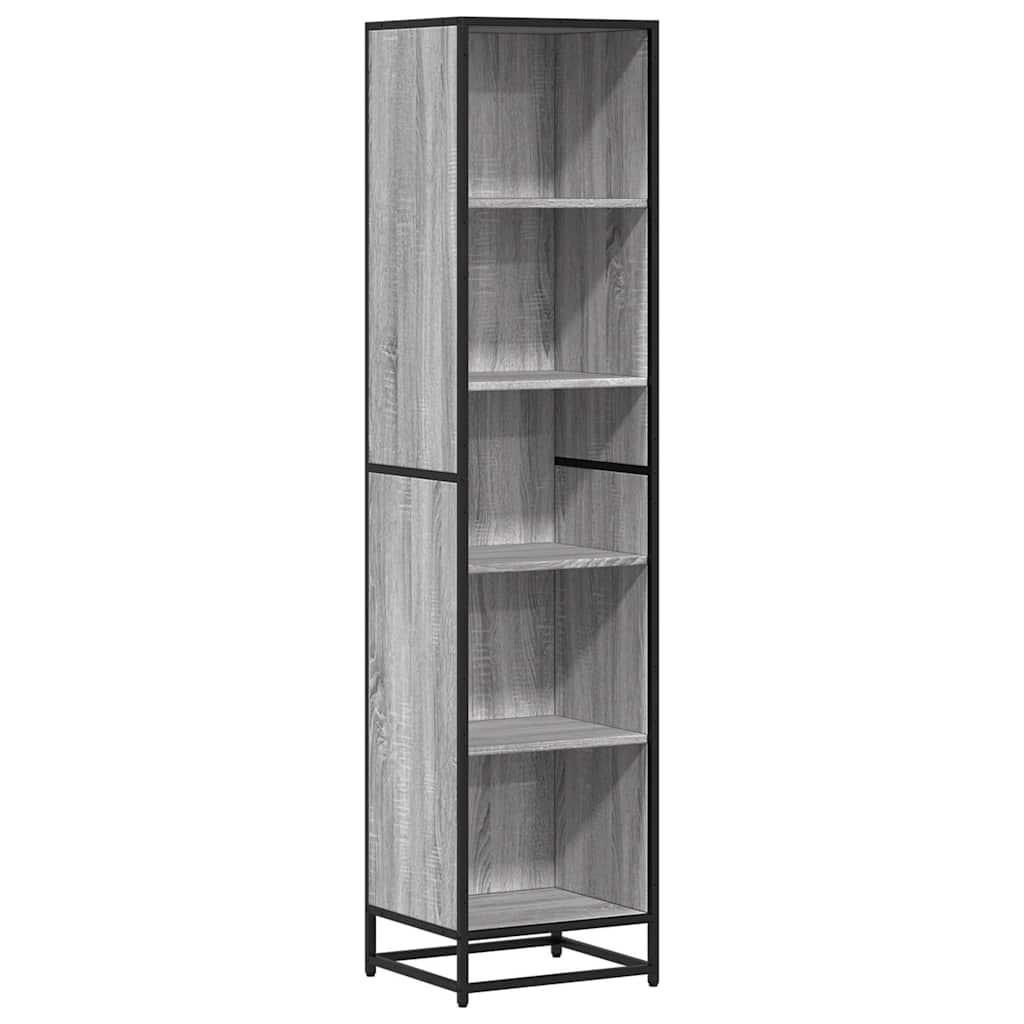 Boekenkast 40x35x170,5 cm bewerkt hout grijs sonoma eikenkleur is nu te koop bij PeponiXL, paradijselijk wonen!