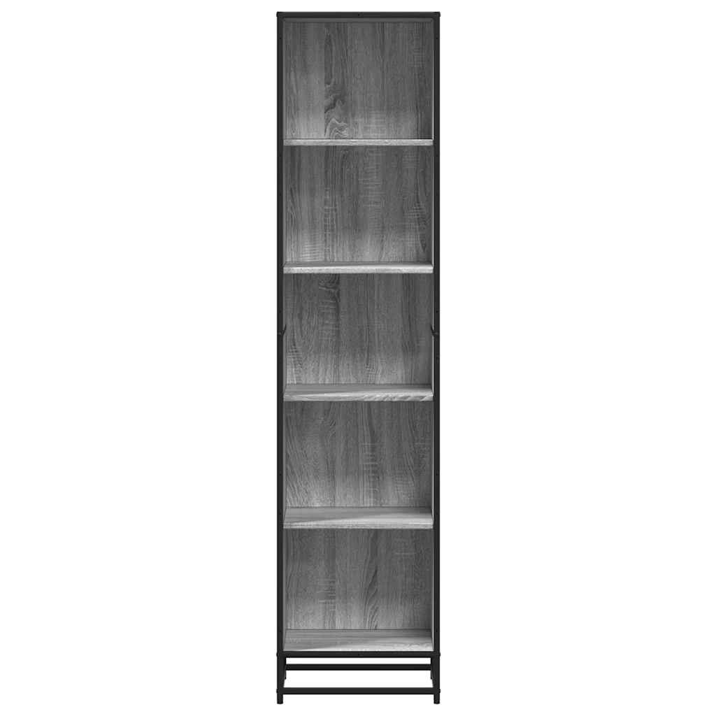 Boekenkast 40x35x170,5 cm bewerkt hout grijs sonoma eikenkleur is nu te koop bij PeponiXL, paradijselijk wonen!