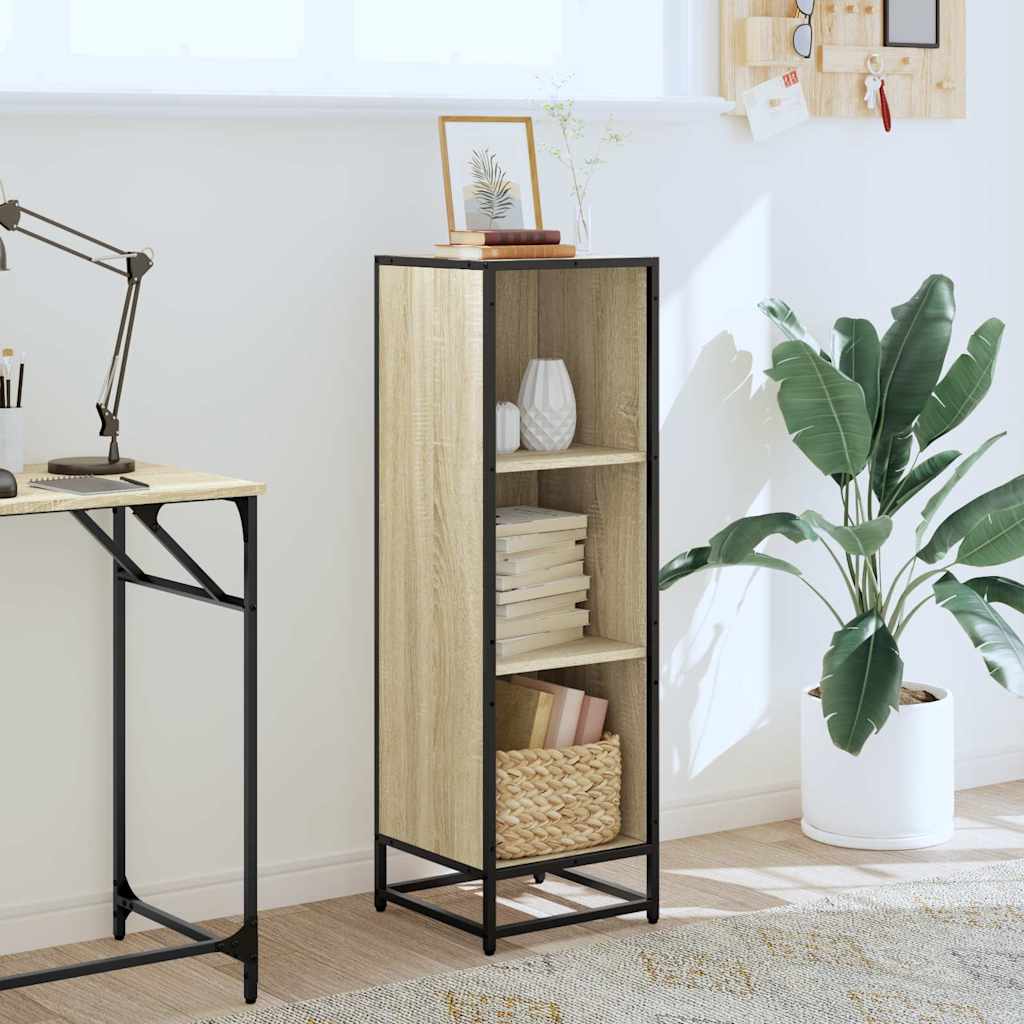 Boekenkast 33,5x33x107,5 cm bewerkt hout sonoma eikenkleurig is nu te koop bij PeponiXL, paradijselijk wonen!