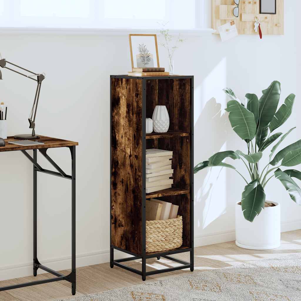 Boekenkast 33,5x33x107,5 cm bewerkt hout gerookt eikenkleurig is nu te koop bij PeponiXL, paradijselijk wonen!