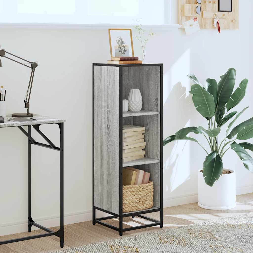 Boekenkast 33,5x33x107,5 bewerkt hout grijs sonoma eikenkleur is nu te koop bij PeponiXL, paradijselijk wonen!