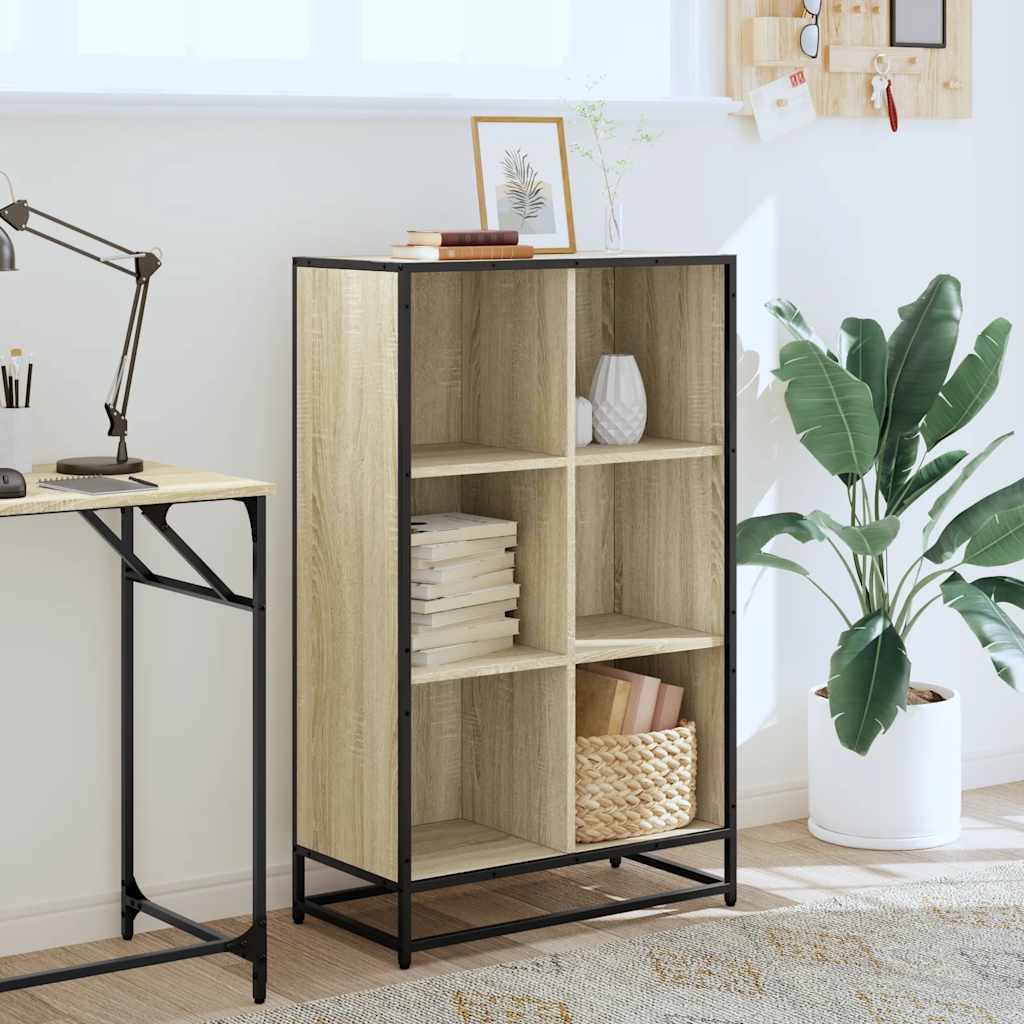 Boekenkast 65,5x33x107,5 cm bewerkt hout sonoma eikenkleurig is nu te koop bij PeponiXL, paradijselijk wonen!