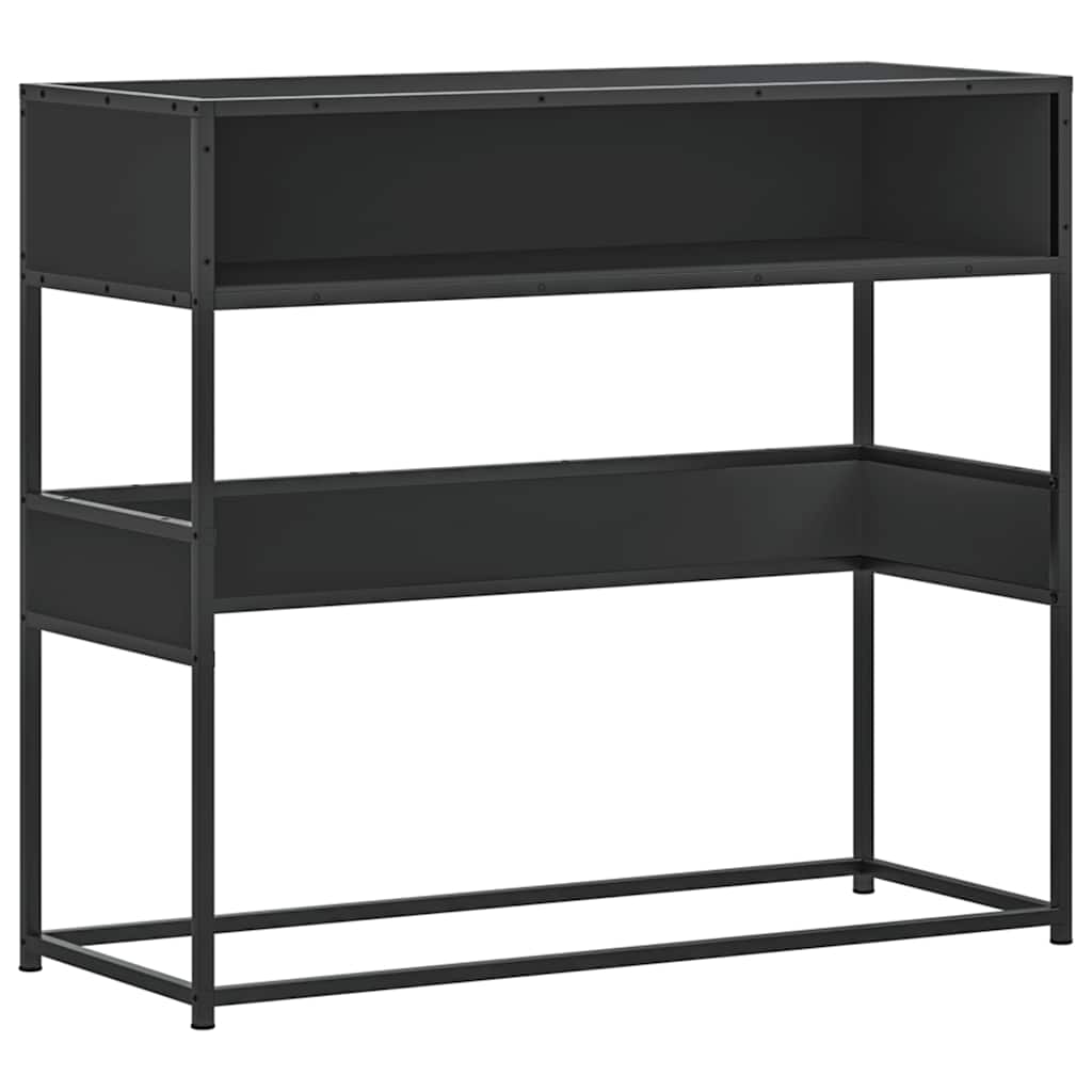 Wandtafel 90x35x80 cm bewerkt hout zwart is nu te koop bij PeponiXL, paradijselijk wonen!