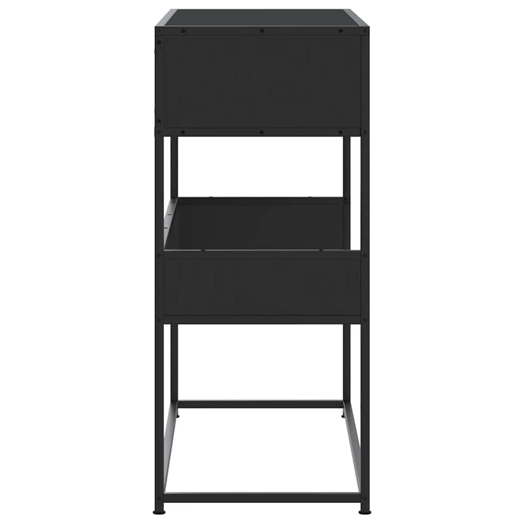 Wandtafel 90x35x80 cm bewerkt hout zwart is nu te koop bij PeponiXL, paradijselijk wonen!