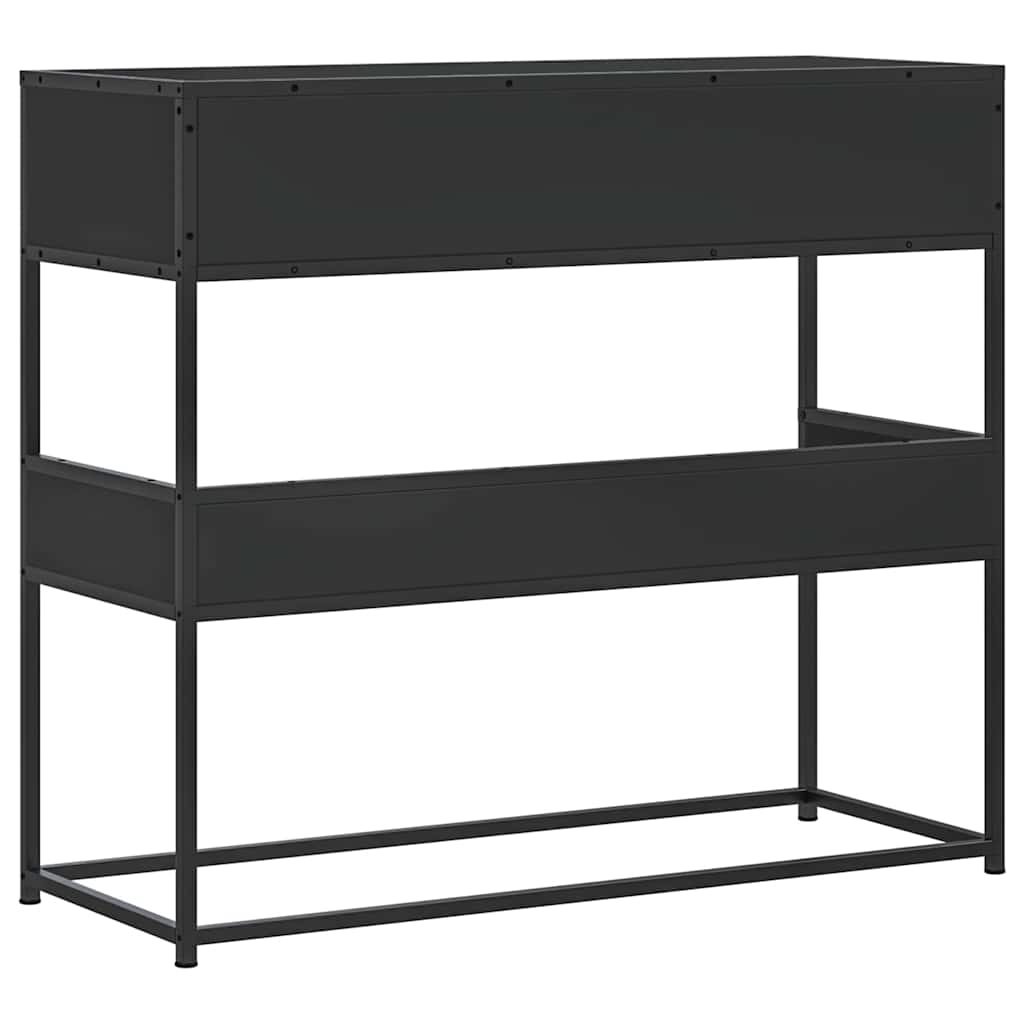 Wandtafel 90x35x80 cm bewerkt hout zwart is nu te koop bij PeponiXL, paradijselijk wonen!
