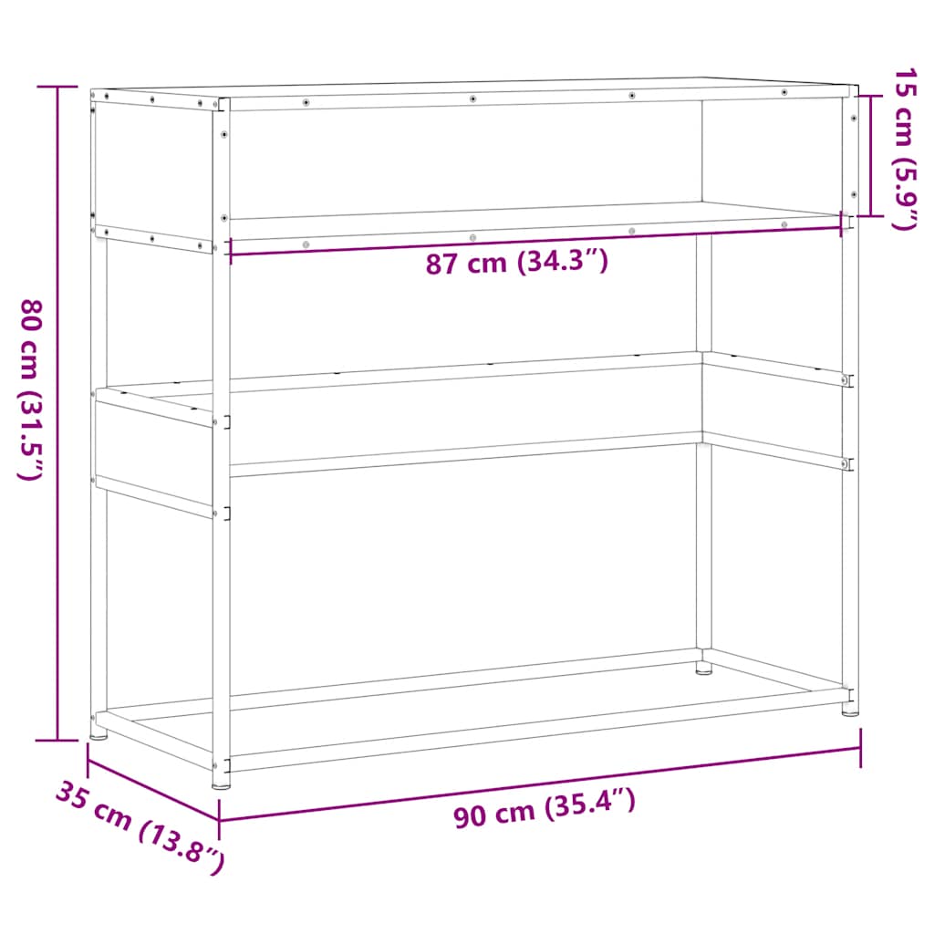 Wandtafel 90x35x80 cm bewerkt hout zwart is nu te koop bij PeponiXL, paradijselijk wonen!
