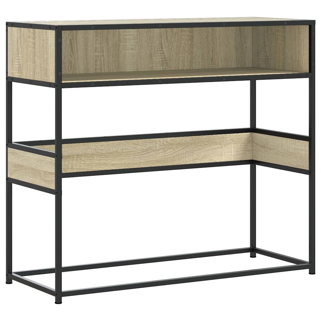 Wandtafel 90x35x80 cm bewerkt hout sonoma eikenkleurig is nu te koop bij PeponiXL, paradijselijk wonen!