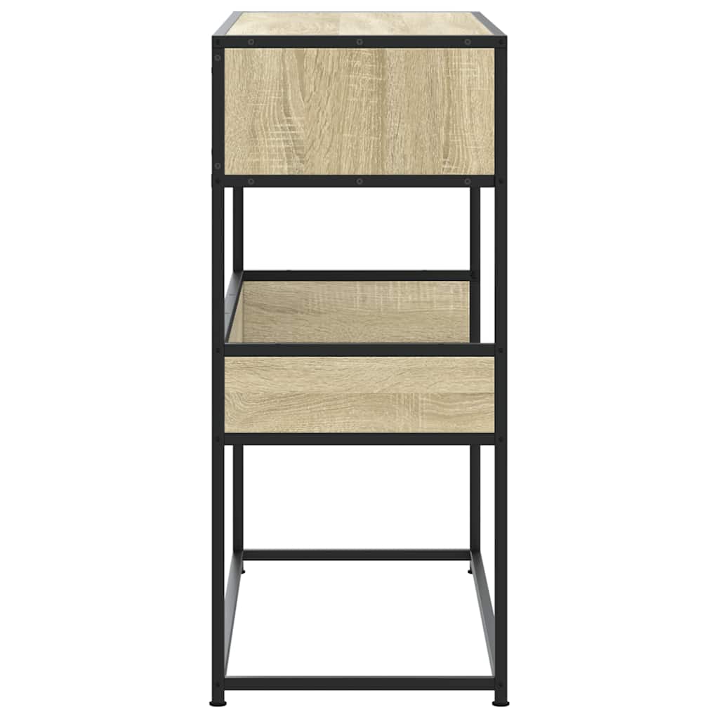 Wandtafel 90x35x80 cm bewerkt hout sonoma eikenkleurig is nu te koop bij PeponiXL, paradijselijk wonen!