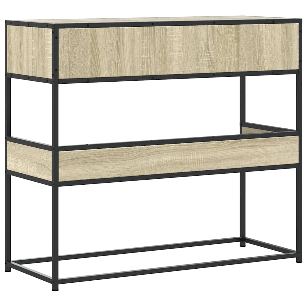 Wandtafel 90x35x80 cm bewerkt hout sonoma eikenkleurig is nu te koop bij PeponiXL, paradijselijk wonen!