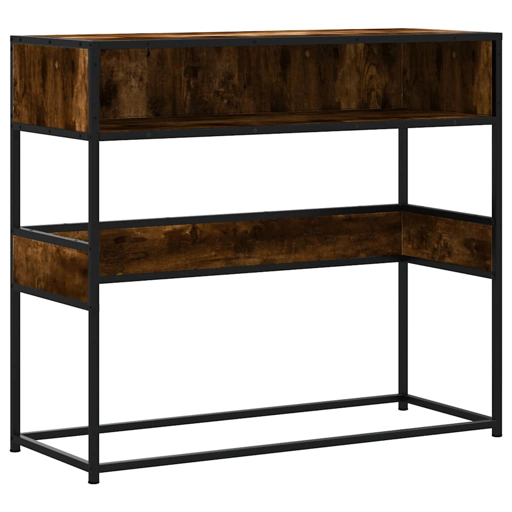 Wandtafel 90x35x80 cm bewerkt hout gerookt eikenkleurig is nu te koop bij PeponiXL, paradijselijk wonen!