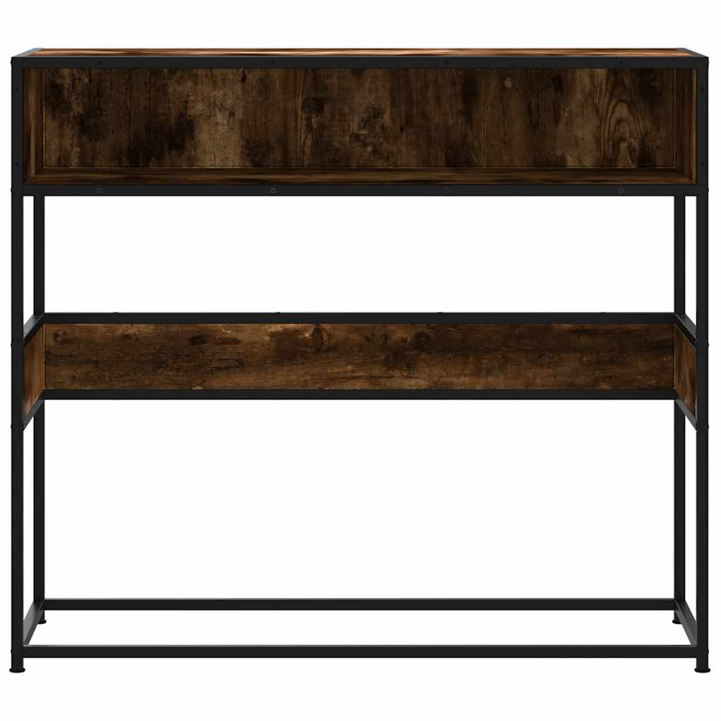 Wandtafel 90x35x80 cm bewerkt hout gerookt eikenkleurig is nu te koop bij PeponiXL, paradijselijk wonen!