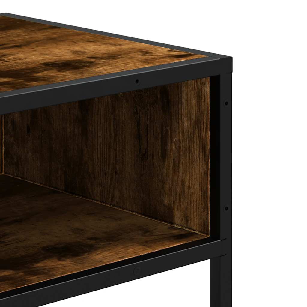 Wandtafel 90x35x80 cm bewerkt hout gerookt eikenkleurig is nu te koop bij PeponiXL, paradijselijk wonen!
