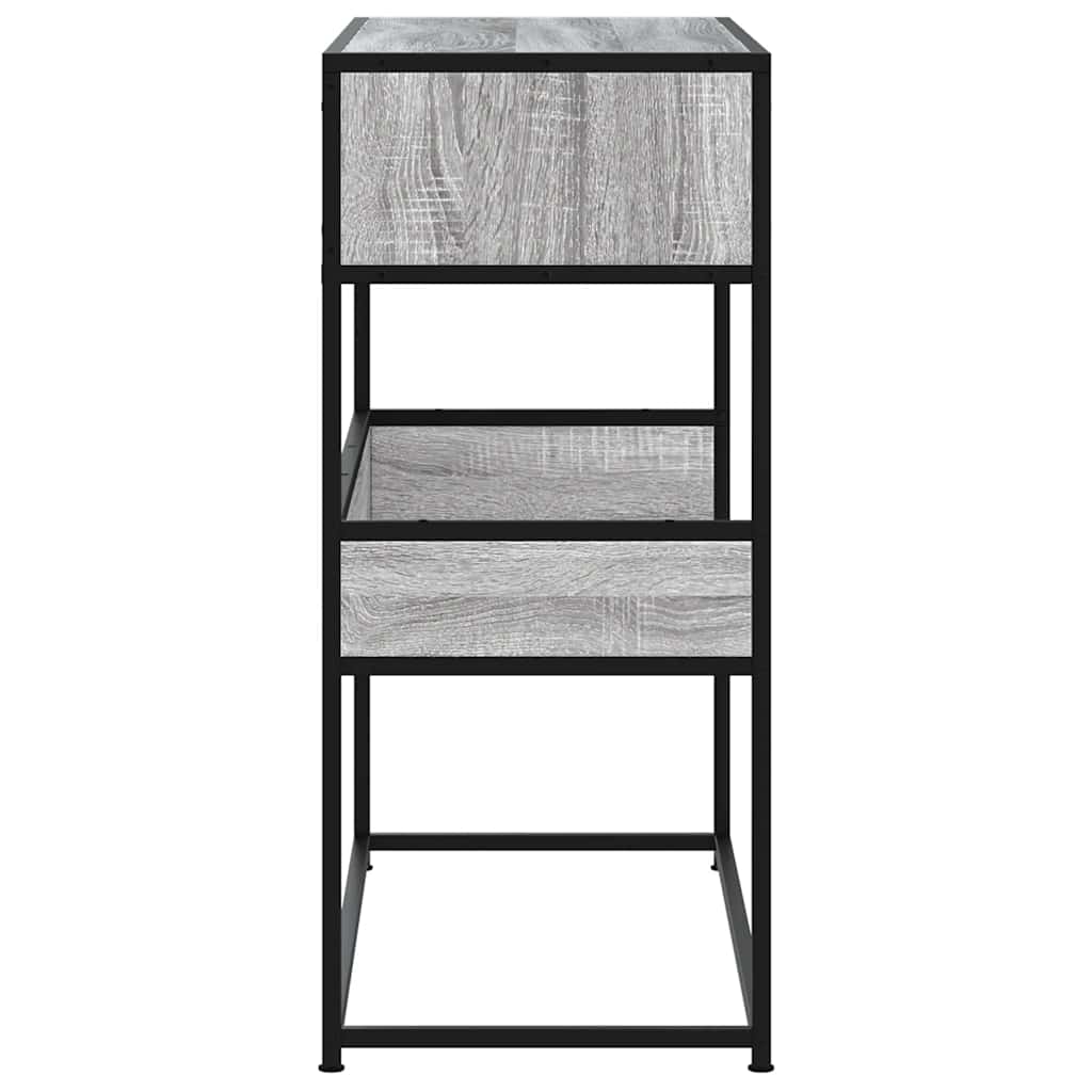 Wandtafel 90x35x80 cm bewerkt hout grijs sonoma eikenkleurig is nu te koop bij PeponiXL, paradijselijk wonen!