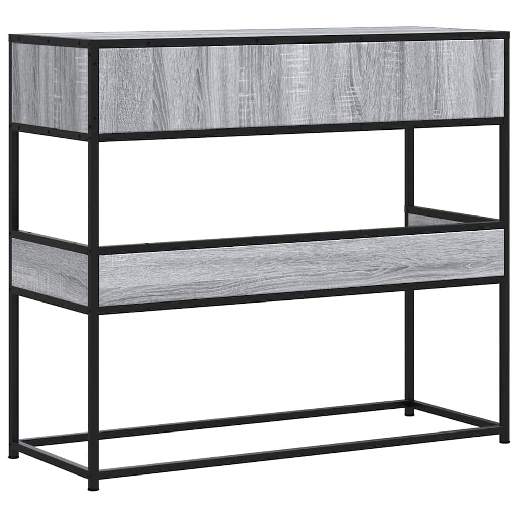 Wandtafel 90x35x80 cm bewerkt hout grijs sonoma eikenkleurig is nu te koop bij PeponiXL, paradijselijk wonen!