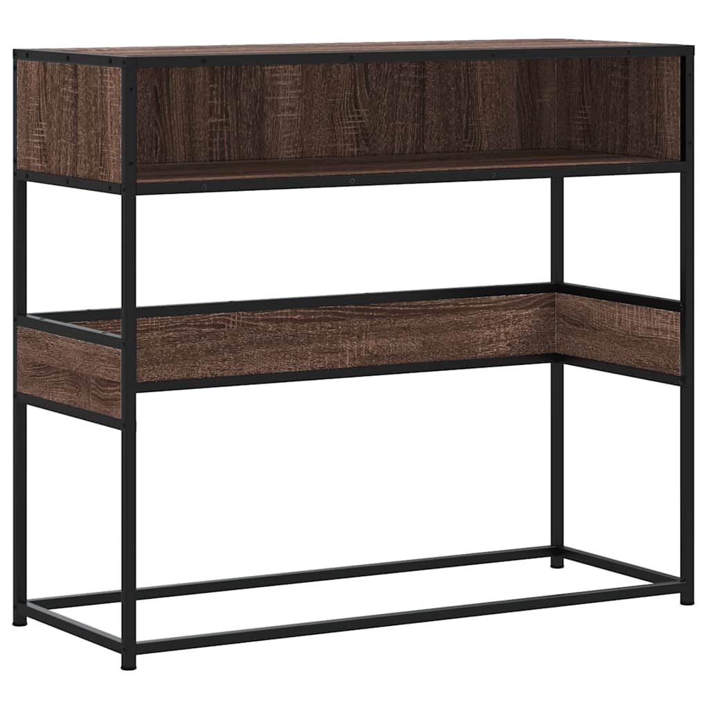 Wandtafel 90x35x80 cm bewerkt hout bruin eikenkleur is nu te koop bij PeponiXL, paradijselijk wonen!