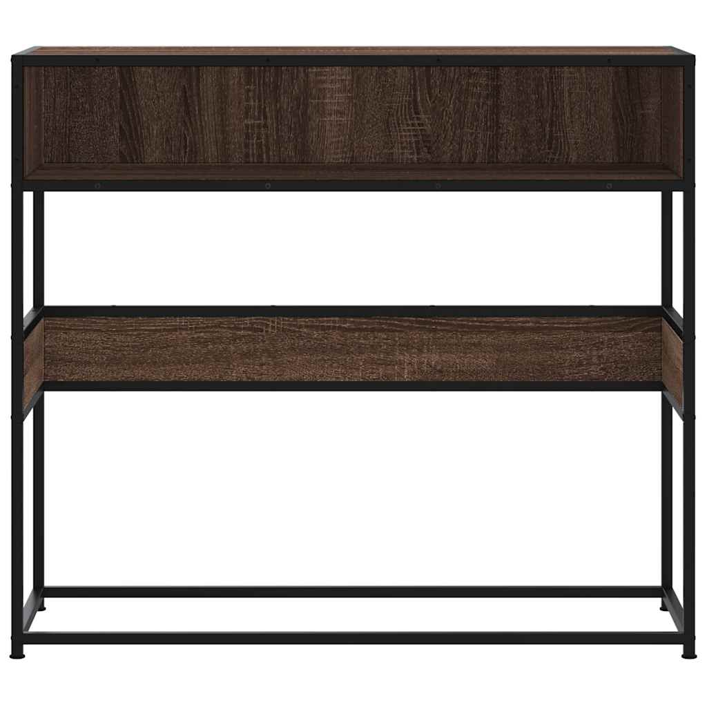 Wandtafel 90x35x80 cm bewerkt hout bruin eikenkleur is nu te koop bij PeponiXL, paradijselijk wonen!