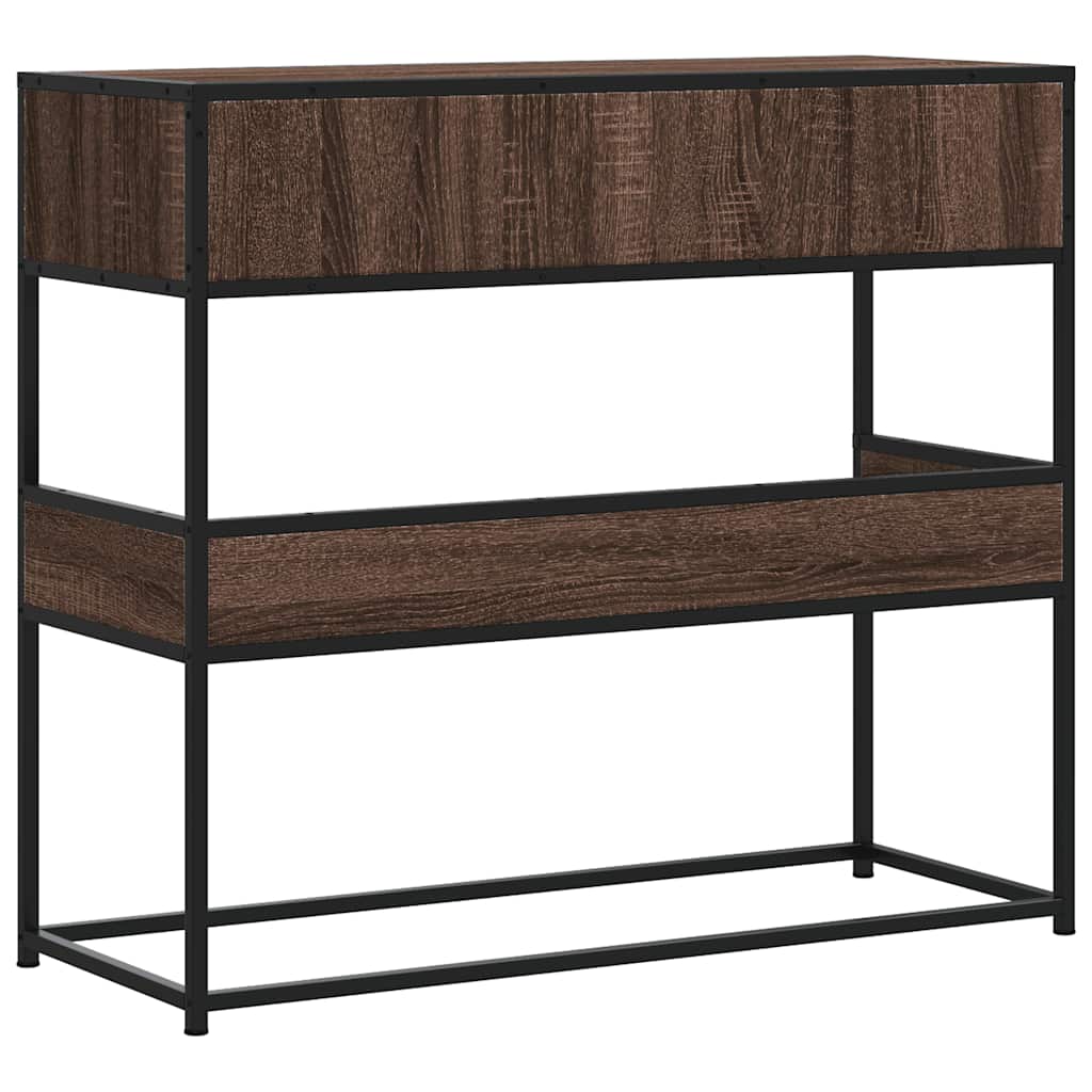 Wandtafel 90x35x80 cm bewerkt hout bruin eikenkleur is nu te koop bij PeponiXL, paradijselijk wonen!