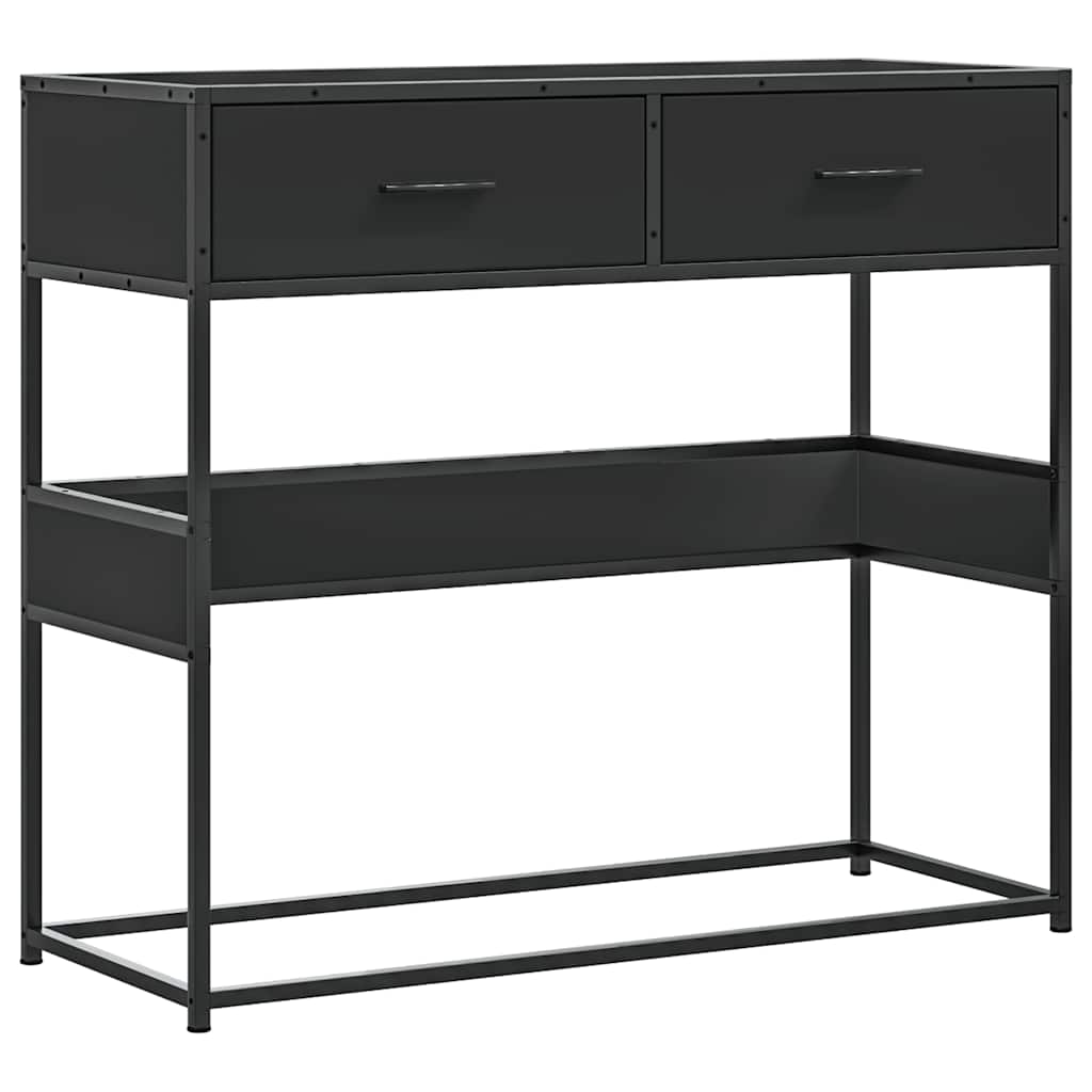 Wandtafel 90x35x80 cm bewerkt hout zwart is nu te koop bij PeponiXL, paradijselijk wonen!