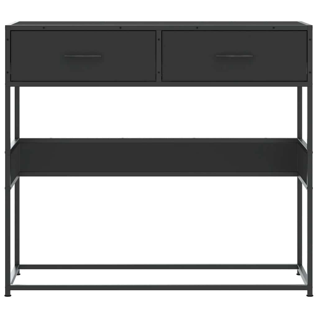 Wandtafel 90x35x80 cm bewerkt hout zwart is nu te koop bij PeponiXL, paradijselijk wonen!