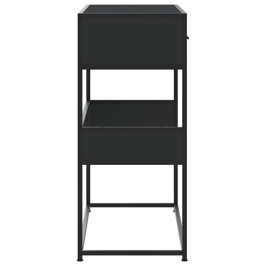 Wandtafel 90x35x80 cm bewerkt hout zwart is nu te koop bij PeponiXL, paradijselijk wonen!