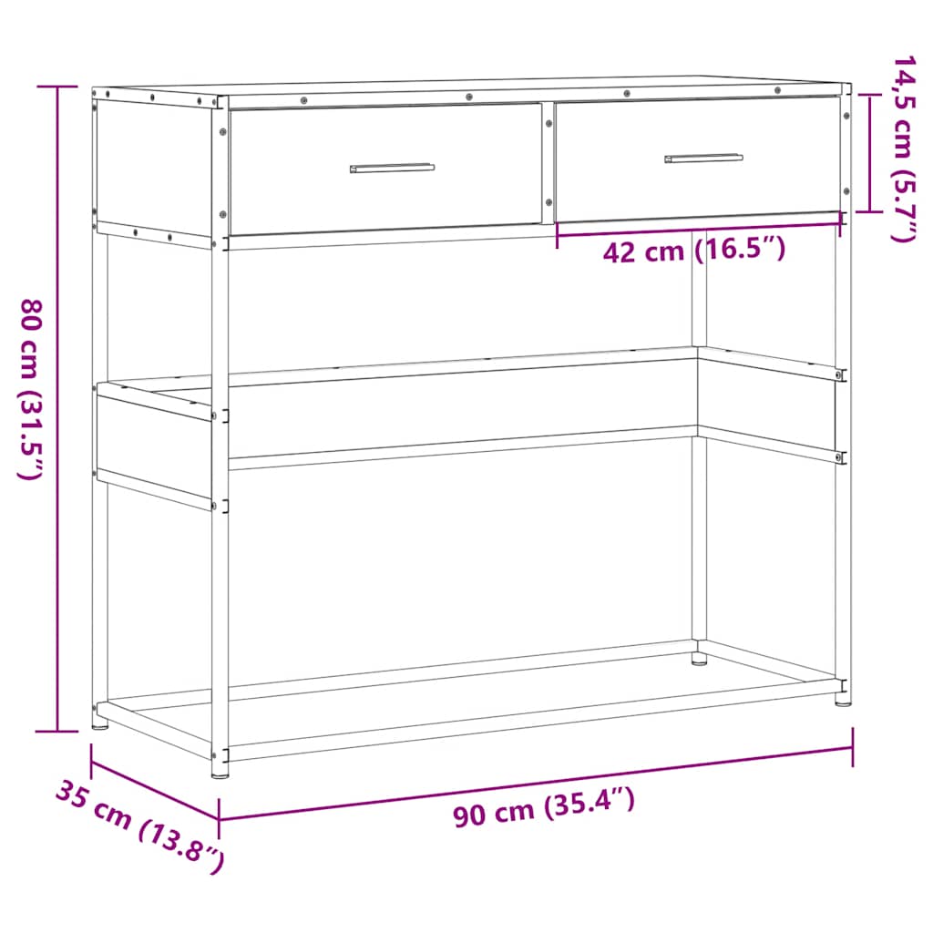 Wandtafel 90x35x80 cm bewerkt hout zwart is nu te koop bij PeponiXL, paradijselijk wonen!