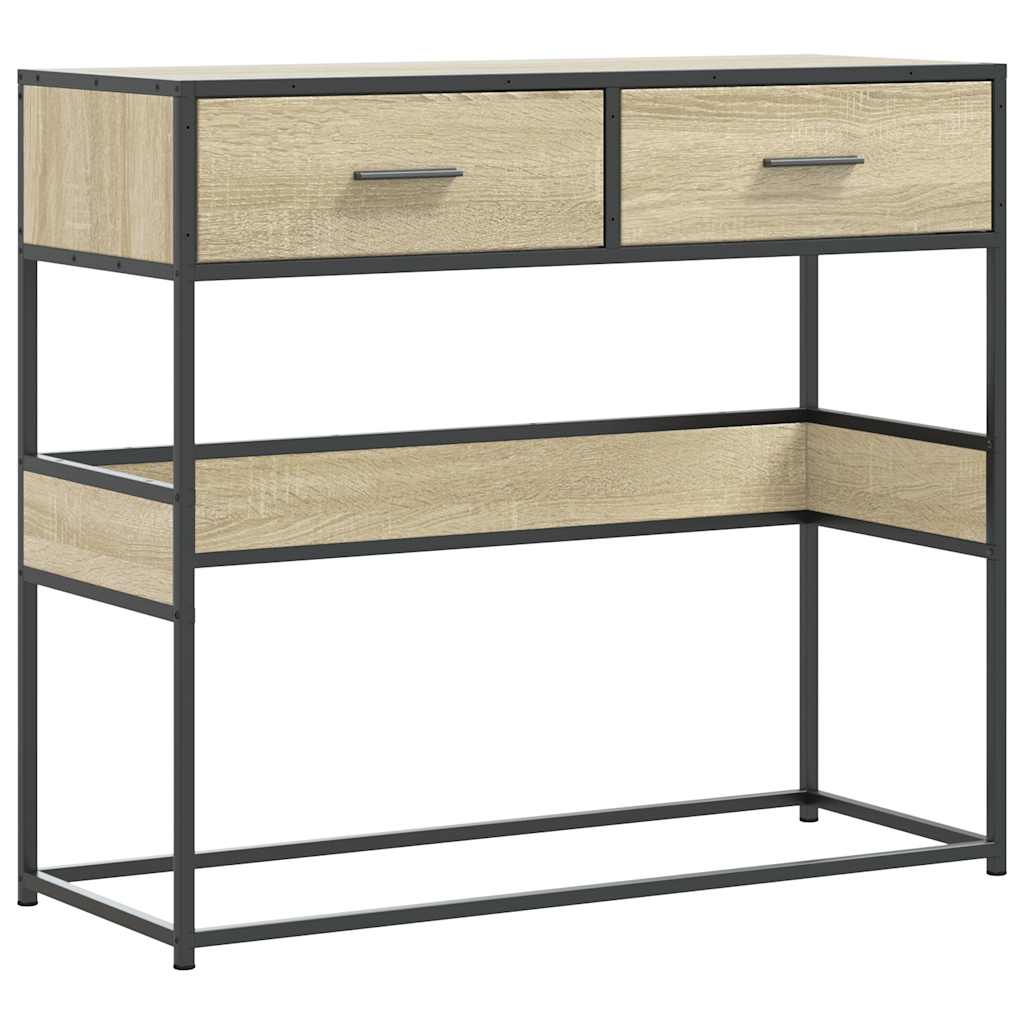 Wandtafel 90x35x80 cm bewerkt hout sonoma eikenkleurig is nu te koop bij PeponiXL, paradijselijk wonen!