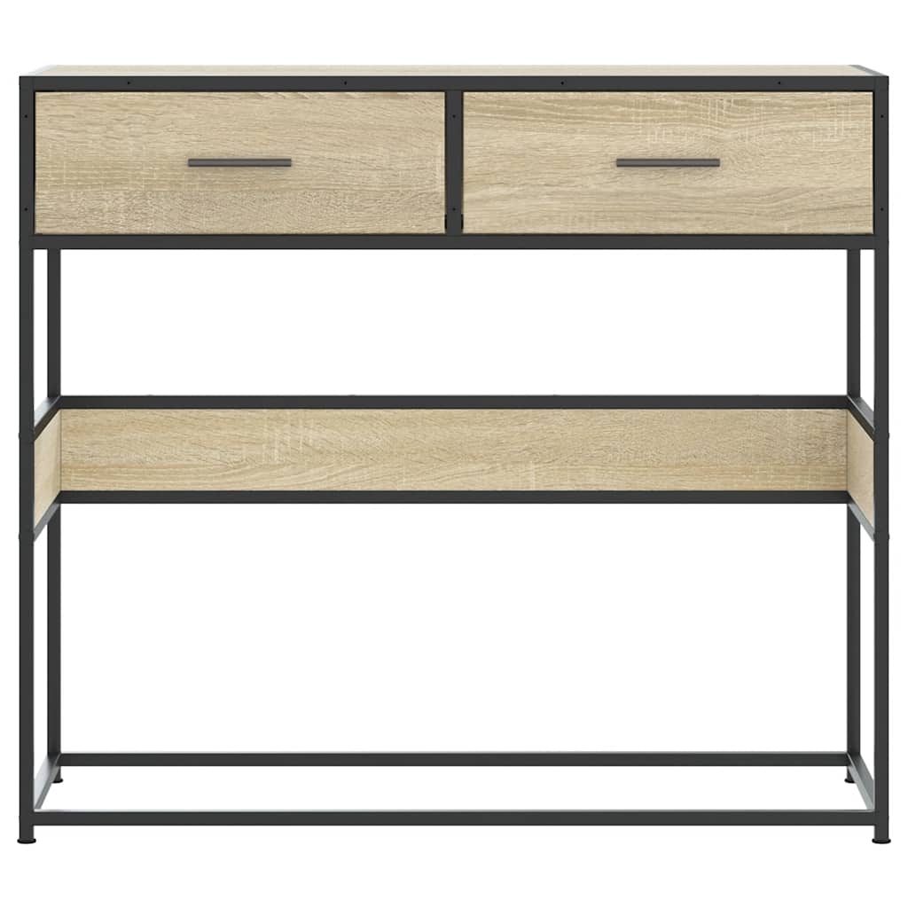 Wandtafel 90x35x80 cm bewerkt hout sonoma eikenkleurig is nu te koop bij PeponiXL, paradijselijk wonen!