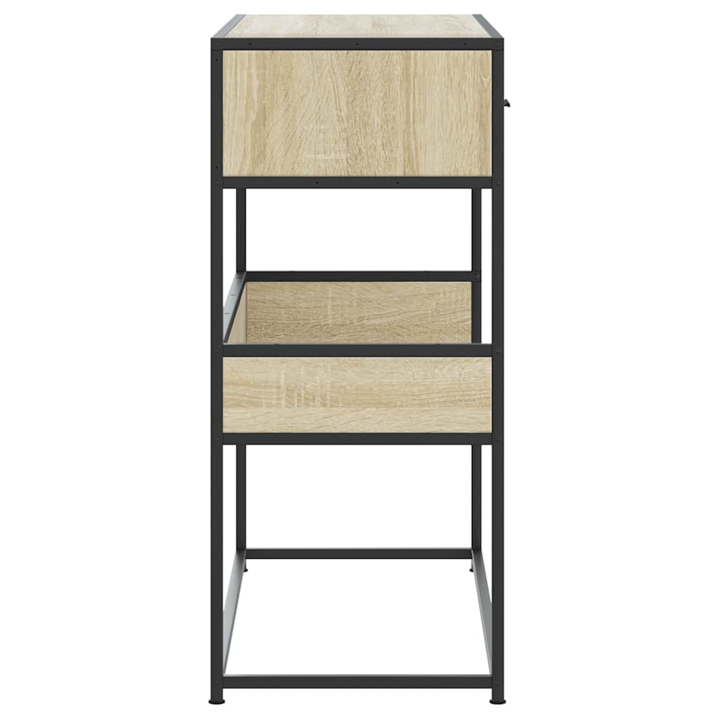Wandtafel 90x35x80 cm bewerkt hout sonoma eikenkleurig is nu te koop bij PeponiXL, paradijselijk wonen!