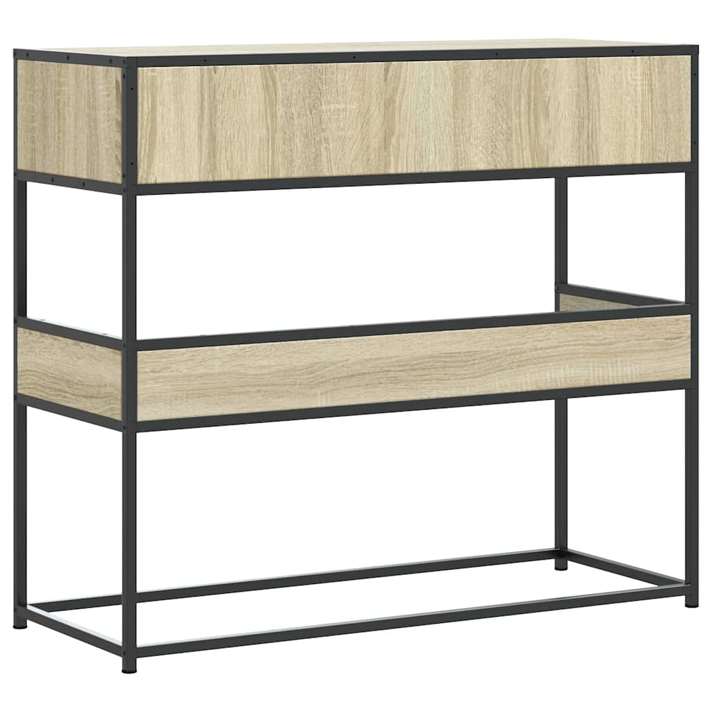 Wandtafel 90x35x80 cm bewerkt hout sonoma eikenkleurig is nu te koop bij PeponiXL, paradijselijk wonen!